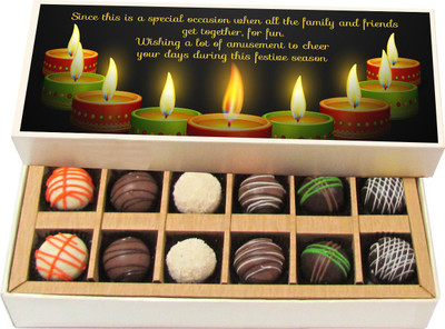 

Chocholik Diwali Gifts -Since This Is A Special Occasion - Dark, Milk, White Chocolate Truffles - 12pc Truffles(180 g)