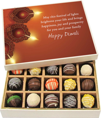 

Chocholik Diwali Gifts -May The Festival Of Lights Brings Happiness, Joy And Prosperity - Dark, Milk, White Chocolate Truffles - 20pc Truffles(300 g)
