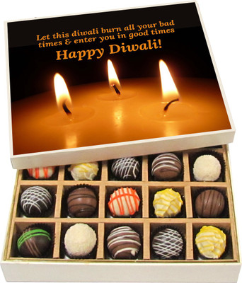 

Chocholik Diwali Gifts -Let This Diwali Burn All Your Bad Times - Dark, Milk, White Chocolate Truffles - 20pc Truffles(300 g)