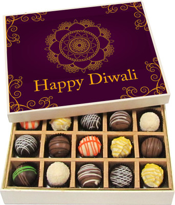 

Chocholik Diwali Gifts -Happy Diwali To The Whole Family - Dark, Milk, White Chocolate Truffles - 20pc Truffles(300 g)