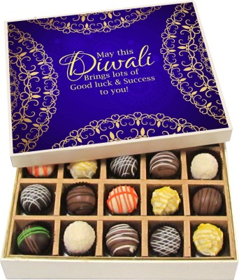 

Chocholik Diwali Gifts -May This Diwali Brings Lots Of Good Luck And Success To You - Dark, Milk, White Chocolate Truffles - 20pc Truffles(300 g)