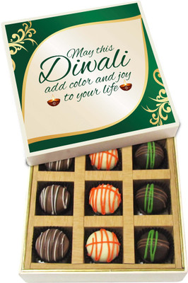 

Chocholik Diwali Gifts -May This Diwali Add Color And Joy To Your Life - Dark, Milk, White Chocolate Truffles - 9pc Truffles(135 g)