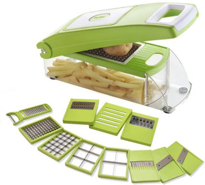 

Jen Bright 12 in 1 Green Kitchen Vegetable Cutter, Grater Vegetable & Fruit Chopper(1 Chopper Set)