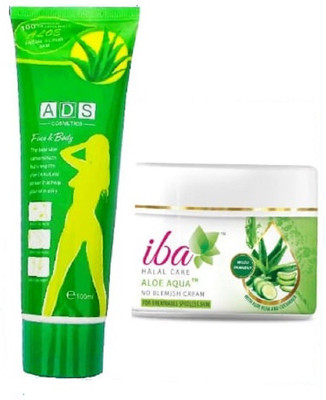 

iba halal care ALOE AQUA NO BLEMISH CREAM FOR BREATHABLE SPOTLESS SKIN WITH 100 % NATURAL ALOE FACIAL FACE & BODY SCRUB(Set of 2)