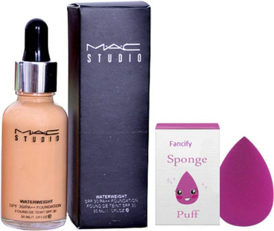 

fancify Sponge Puff & Mac Studio Waterweight Liquid Foundation Spf 30(Set of 2)