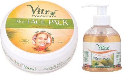 

Vitro Naturals Aloe Face Pack , Face wash Combo Pack(Set of 2)