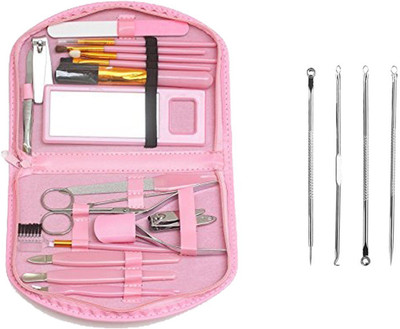 

Fully Manicure & Pedicure Grooming Accessories Kit For Women & Girls +Free Blackhead Remover Tool Kits(Set of 2)