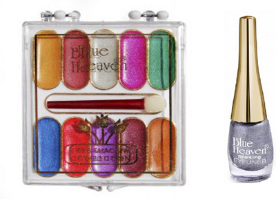 

Blue Heaven cream eyeshadow 10 in 1 with Sparkeling Eyeliner 11(Set of 2)