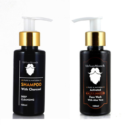 

UrbanMooch Activated Charcoal Face Wash & Charcoal Shampoo Combo Set(Set of 2)