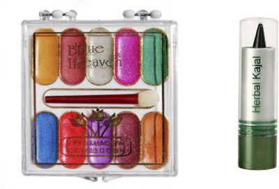 

Blue Heaven cream eyeshadow 10 in 1 with herbal Kajal(Set of 2)