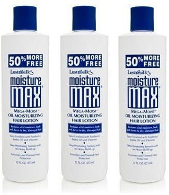 

Lustrasilk Moisture Max Mega-Moist Oil Moisturizing Hair Lotion 12 Fl Oz 355 Ml 3 Pack(355 ml)