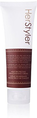 

HerStyler Heat Protective Cream | Argan Oil Moisturizing Hair Straightening Cream | Keep Styling Damage At Bay(236 ml)