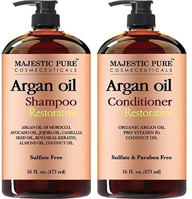 

Majestic Pure Argan Oil Shampoo And Conditioner From Sulfate Free Vitamin Enriched Volumizing & Gentle Hair Restoration Formula(473.18 ml)