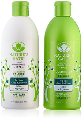 

Nature's Gate Tea Tree Calming For Irritated Flaky Scalp Duo Set Shampoo & Conditioner 18 Oz Each Bottle(532.32 ml)
