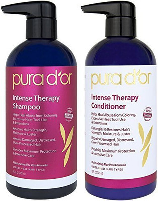 

Pura D'or Intense Therapy Hair Repair 2-Piece Shampoo & Conditioner Set For Damaged Distressed Over(236 ml)