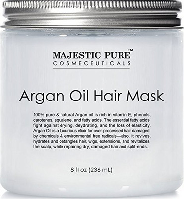 

Majestic Pure Argan Hair Mask Natural Hair Care Product Hydrating & Restorative Hair Repair Mask - 8 Fl Oz(236.59 ml)