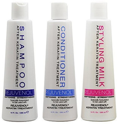 

Rejuvenol After Keratin Treatment Shampoo & Conditioner + Styling Milk 10Oz Combo(295.74 ml)