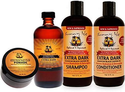 

Sunny Isle New And Improved Extra Dark Jamaican Black Castor Oil Hair Care Kit - 4 Piece(236.59 ml)