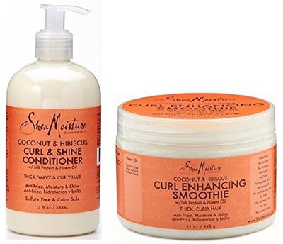 

Shea Moisture Coconut And Hibiscus Combination Pack - 13 Oz. Curl & Shine Conditioner & 12 Oz. Curl Enhancing Smoothie(384.46 ml)