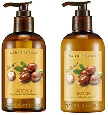

Nature Republic Argan Essential Deep Care Shampoo + Conditioner(236 ml)