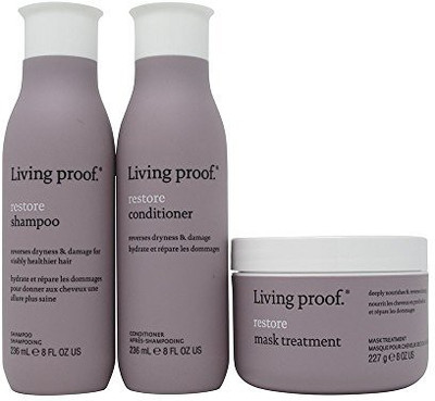 

Living Proof Bundle-3 Items Restore Shampoo And Conditioner 8 Oz Duo & Restore Mask Treatment 8 Oz(236.59 ml)