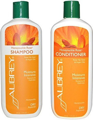 

Aubrey Organics Honeysuckle Rose Shampoo And Honeysuckle Rose Conditioner Bundle With Rose Hip Seed And Argan Oils For DryReplenish 11 Fl Oz 325 Ml Each(325 ml)