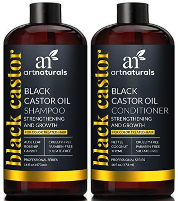 

Artnaturals Black Castor-Oil Shampoo And Conditioner - 2 X 16 Fl Oz473Ml - Strengthen Grow And Restore - Jamaican Castor - For Color Treated Hair(473 ml)