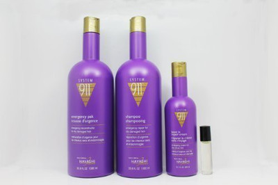 

Hayashi System 911 Shampoo & Emergency Pak 33.8Oz & 911 Leave In Repair Cream 10.1Oz Set(999.59 ml)