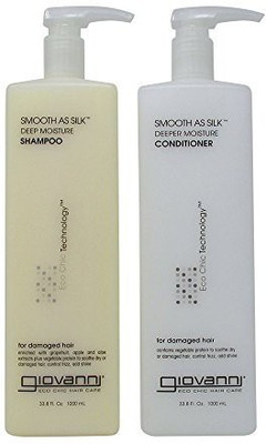 

Giovanni Eco Chic Smooth As Silk Shampoo & Conditioner - Deep Moisture For Chemically Processed Hair 33.8 Fluid Ounce1000 Milliliter(999.59 ml)