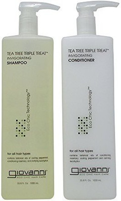 

Giovanni Cosmetics - Tea Tree Triple Treat Duo Set Shampoo & Conditioner 33.8 Oz Each Bottle(999.59 ml)