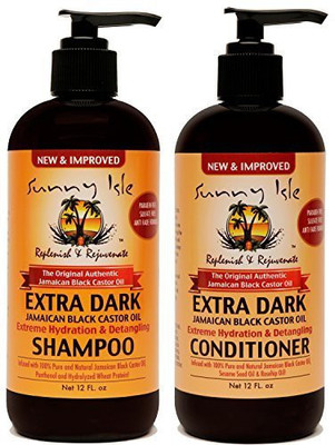 

Sunny Isle New & Improved Extra Dark Jbco Hydration & Detangling Shampoo & Conditioner 12Oz Set(354.88 ml)
