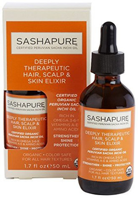 

Sashapure Deeply Therapeutic Hair Scalp & Skin Elixir 1.7 Ounce 50Ml Strengthen Shine Protection Stimulate Hair Growth(50.28 ml)