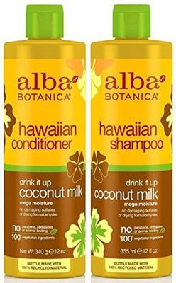 

Alba Botanica Drink It Up Coconut Milk Hawaiian Duo Set Shampoo And Conditioner 12 Ounce Bottle Each(354.88 ml)