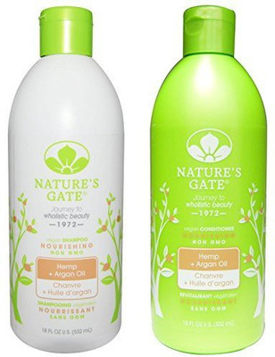 

Nature's Gate Nourishing Shampoo And Nourishing Conditioner Bundle With Hemp And Argan Oil 18 Fl Oz 532 Ml Each(532 ml)