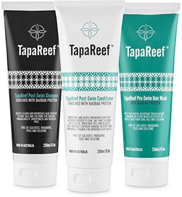 

TapaReef Post-Swim Shampoo With Baobab Protein Shampoo Conditioner And Hair Mask Set Rrp $79(250 ml)