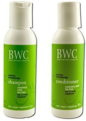 

Beauty Without Cruelty BWC Trial and travel Minis Rosemary and Tea Tree and Mint Shampoo and BWC Trial and travel Minis Rosemary and Tea Tree and Mint Conditioner Bundle, 2 fl oz (59 ml) each(59 ml)