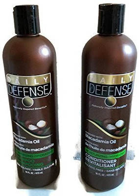 

DAILY DEFENSE Shampoo & Conditioner Set With Macadamia Oil 16 Oz Ea(473.18 ml)