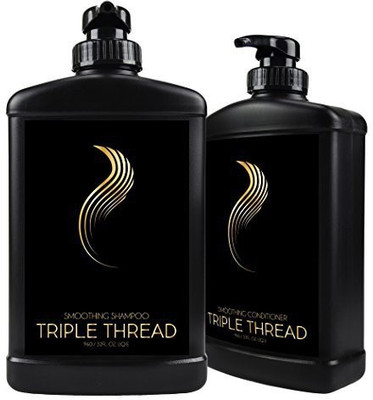 

Triple Thread Anti Frizz Smoothing Shampoo And Conditioner Best Curly Hair Products For Sleek Hydrating Hair -Color Safe And Sulfate Free 8.4 Oz(11.83 ml)