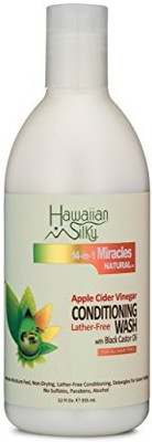 

Hawaiian Silky Co-Wash Cleansing Conditioner Lather-Free With Apple Cider Vinegar & Black Castor Oil 12 Oz Sulfate-Free(354.88 ml)