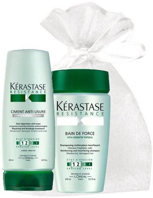 

Kerastase Resistance Bain De Force + Ciment Anti Usure Set In An Exquisit Giftbox(236 ml)