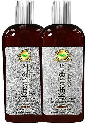

Keratin Cure Brazilian Chocolate Max With Aloe Bio Daily Use Shampoo Conditioner(120 ml)