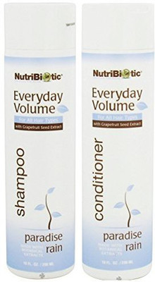 

Nutribiotic Everday Volume Paradise Rain Shampoo And Conditioner Bundle With Grapefruit Seed Extract Chamomile Kelp Extract And Soy Protein 10 Fl. Oz. Each(295.74 ml)