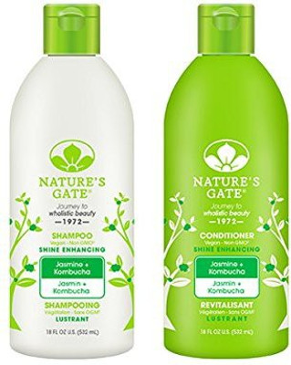 

Nature's Gate Shine Enhancing Shampoo And Shine Enhancing Conditioner Bundle With Jasmine And Kombucha 18 Fl. Oz. 532 Ml(532 ml)