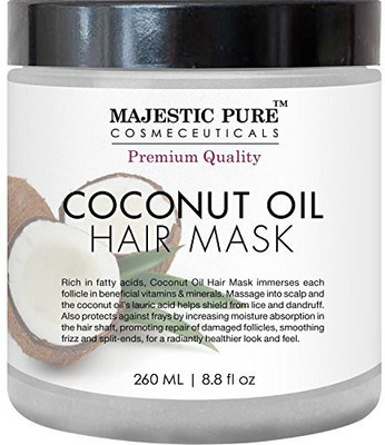 

Majestic Pure Coconut Oil Hair Mask Offers Natural Hair Care Treatment Hydrating & Restorative Mask Restores(260.25 ml)