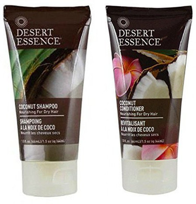 

Desert Essence Coconut Shampoo And Conditioner Travel Size Bundle - 1.5 Fl Oz Ea(44.36 ml)