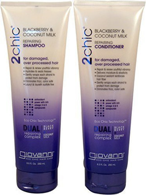 

Giovanni Cosmetics - 2Chic Repairing Shampoo & Conditioner 8.5 Fluid Ounce250 Milliliter - Dual Repairing Complex For Damaged Over-Processed Hair(251.38 ml)