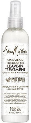 

Shea Moisture Virgin Coconut Oil Leave-In Treatment Shine Curly And Tame Frizz For Tangle-Free Hair All Natural Certified Organic 8 Ounce(236.59 ml)