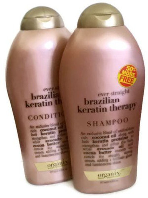 

Organix Ever Straight Brazilian Keratin Therapy 19.5 Fl Ounces Each Shampoo And Conditioner Set(576.68 ml)