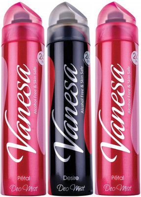 

VANESA PETAL,DESIRE Deodorant Spray - For Women(450 ml, Pack of 3)