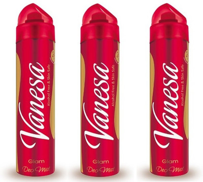 

VANESA GLAM Deodorant Spray - For Women(450 ml, Pack of 3)